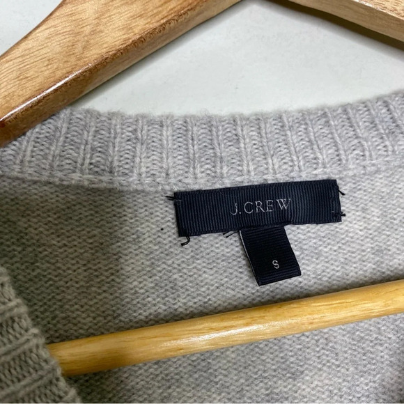 J. Crew Gray Colorblock Wool Side Zip Crewneck Sweater Size Small - Picture 5 of 10